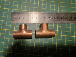 Kupfer T-Stueck Loetfitting 2 Stück neu und unbenutzt 