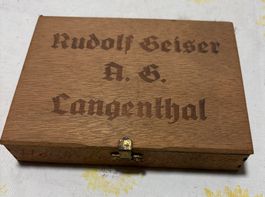 3 antike Holzschatullen Rudolf Geiser Langenthal