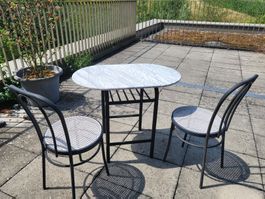 Gartentisch, Balkontisch, inklusive 2 Stühle