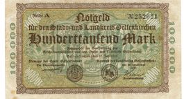 Gelsenkirchen 100000 Mark Reihe A 24.07.1923 VZ-VZ+