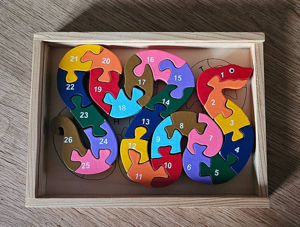 Puzzle: Puzzle en bois serpent alphabet et chiffres – Usato da Renens VD venduto da arochat 1