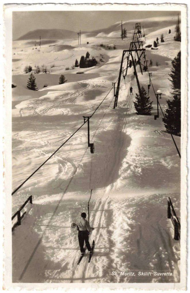 Ansichtskarten: St. Moritz - Skilift Suvretta – Gebraucht aus Binningen von Mountainrider