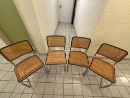 Vintage Original Thonet Stühle S32 Cesca Breuer Set 3+1