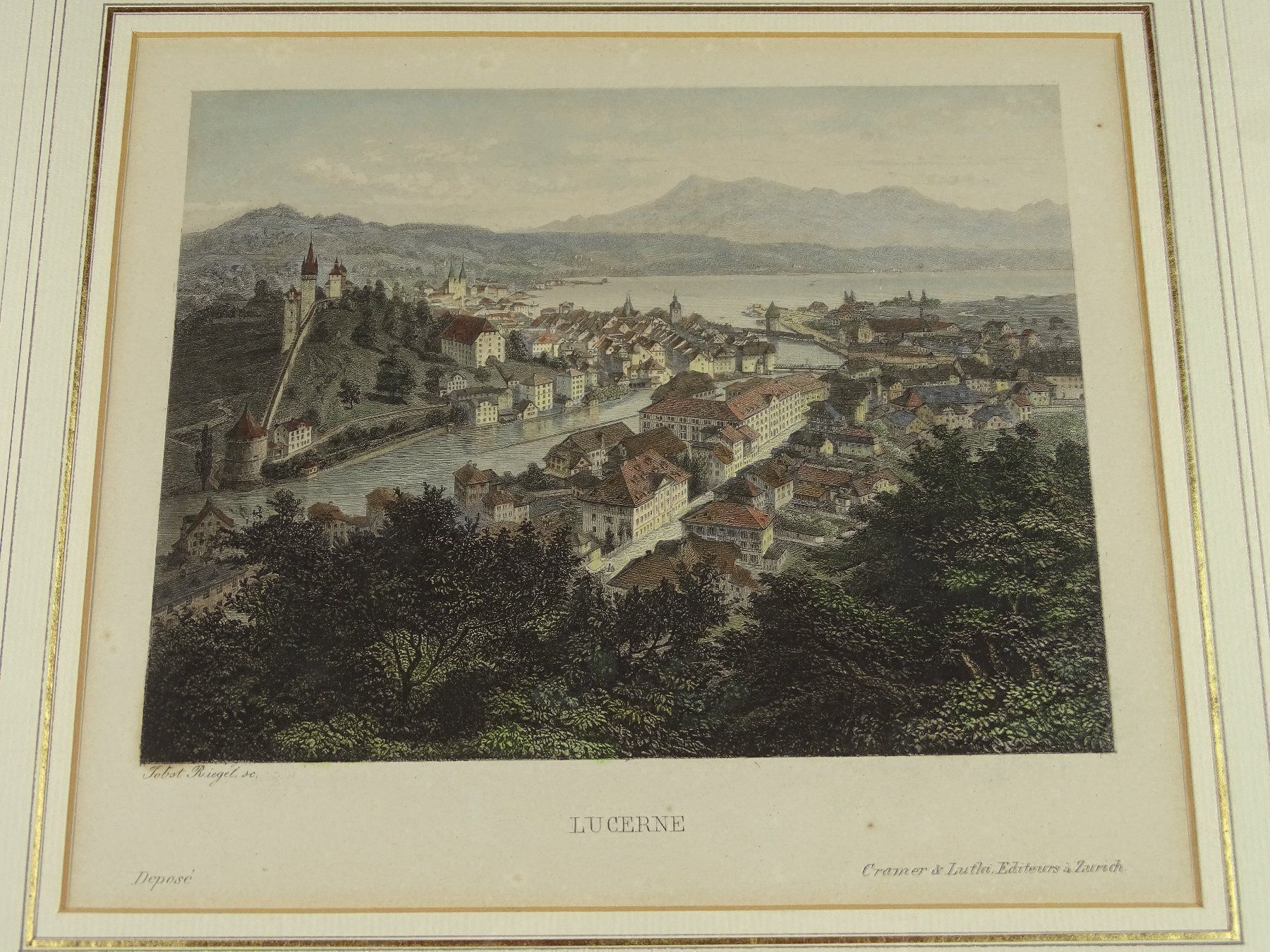 Stiche: LUZERN, STAHLSTICH UM 1850 – Gebraucht aus Grüningen von Kartensammler 1