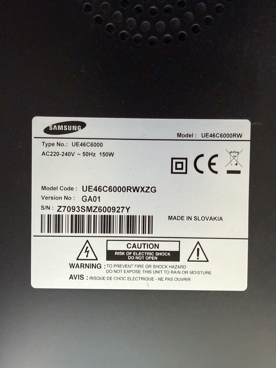 Samsung Appareils TV: Samsung UE46C6000RW Fernseher – D'occasion à Sumiswald par Katja-Yves 2