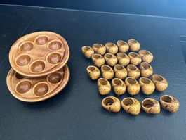 Plats et Pinces à Escargots  / Schnecken Geschirr und Zangen