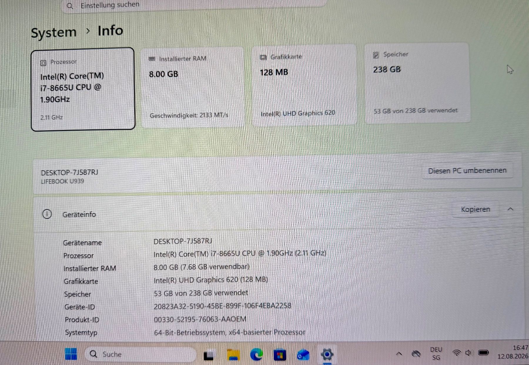 Fujitsu Notebook: Fujitsu Livebook U939 – Usato da Oberwil BL venduto da Gondalf61 3