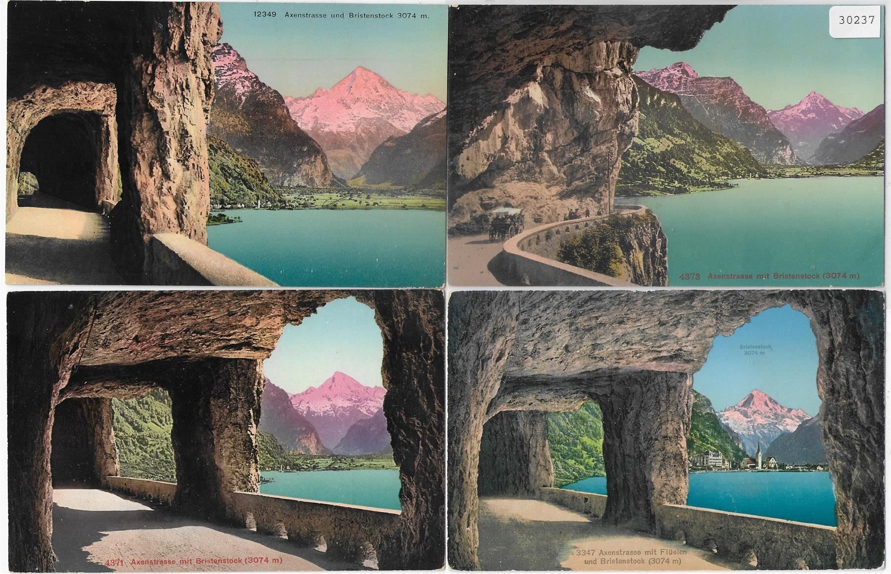 Ansichtskarten: 4 AK Axenstrasse - Litho – Gebraucht aus Ettingen von Kartenplanet