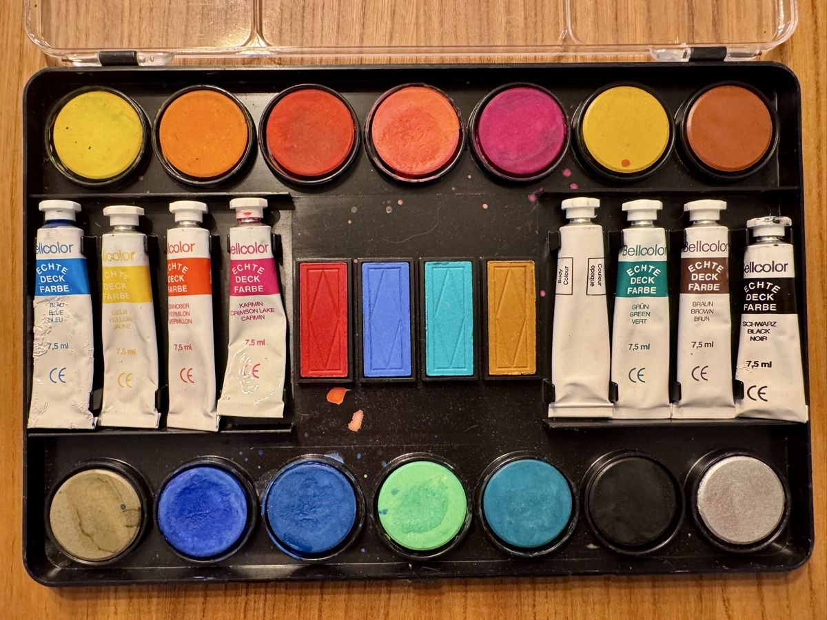 Colori: Malkasten Bellcolor mit Deckfarben – Usato da Niederwangen BE venduto da Schatam 1