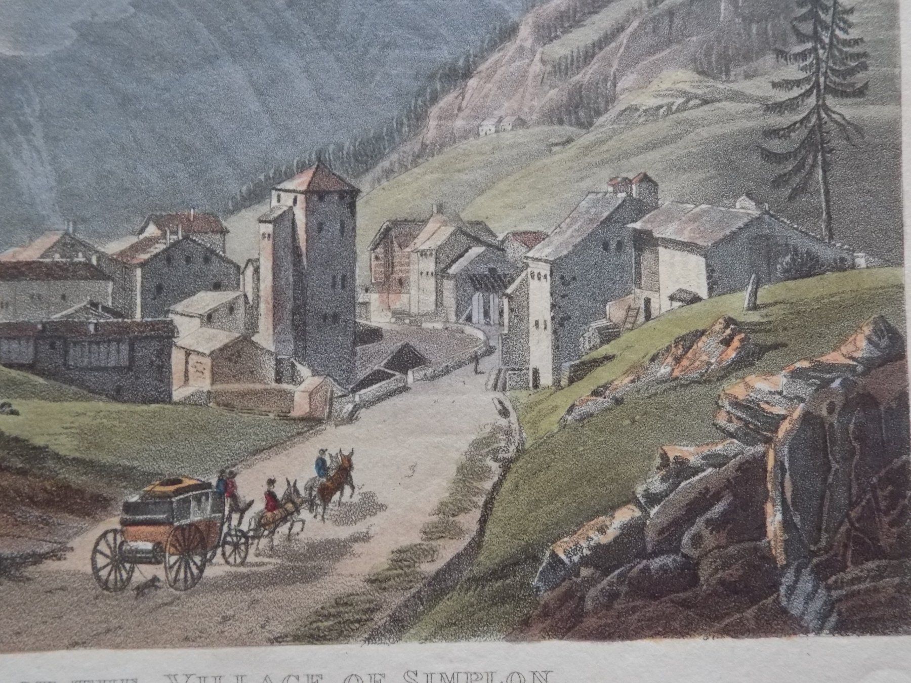Gravures: View village Simplon Valais – D'occasion à Risch par Rischli15 4