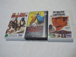 3x VHS Kassette - Bud Spencer Terence Hill - Lot Erstausgabe