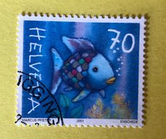 Nr.1027 GESTEMPELT Regenbogenfisch allein unterwegs 2001   