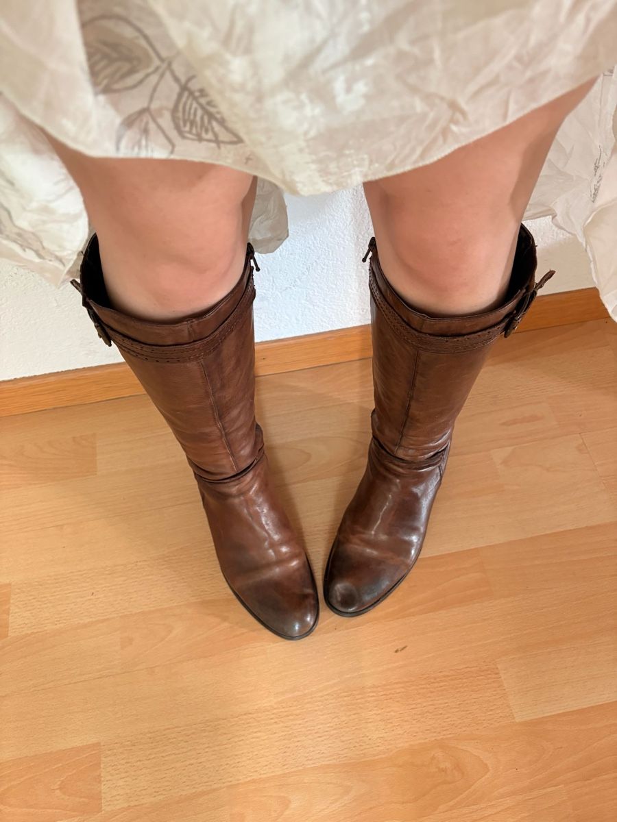 Scarpe da uomo: Varese Brown Leather Knee-High Boots – Usato da St. Gallen venduto da ali_5nm2 3