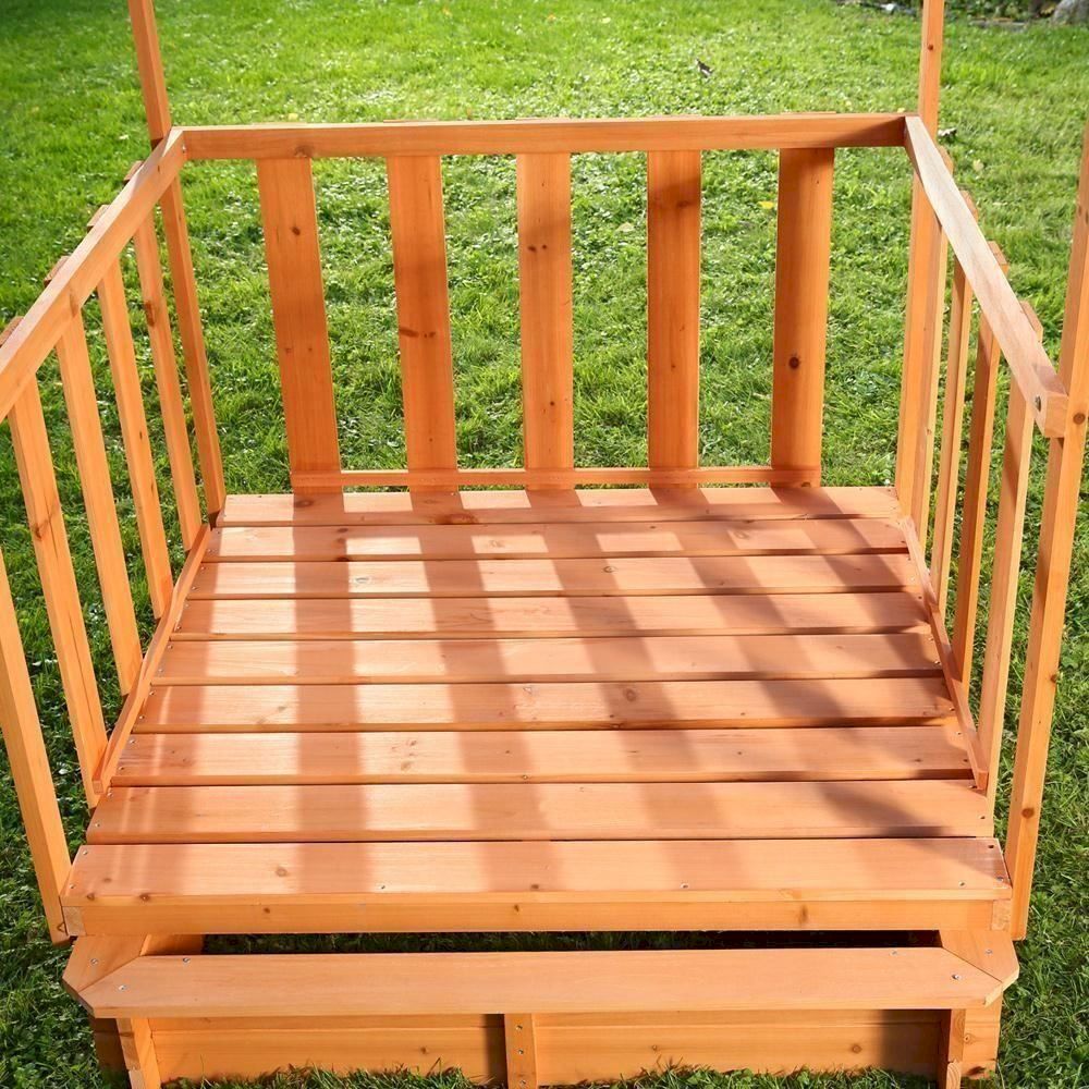 Giocattoli: Sandkasten Holz mit Dach + Veranda rot – Nuovo e nell'imballaggio originale da Bottighofen venduto da zaap 4