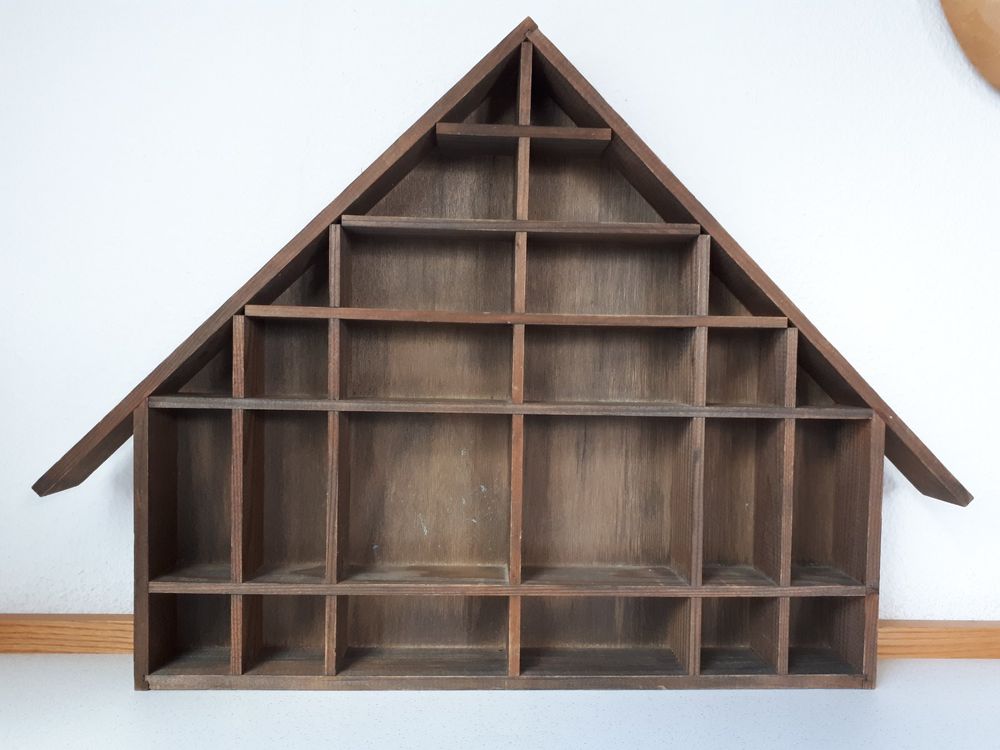 Setzkasten aus Holz aus den 90er Jahren, hübsche Hausform Acheter sur