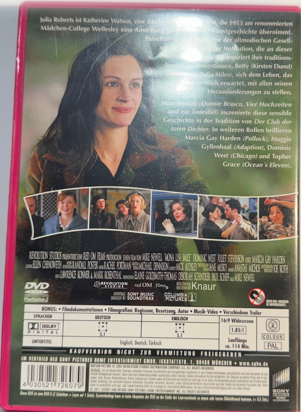 Alle DVDs: DVD - MONA LISA LACHEN – Gebraucht aus Wisen von gigisna 2