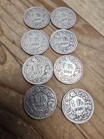 8 Schweizer 1 Franken Münzen Jahrgang 1903 Silbermünzen835