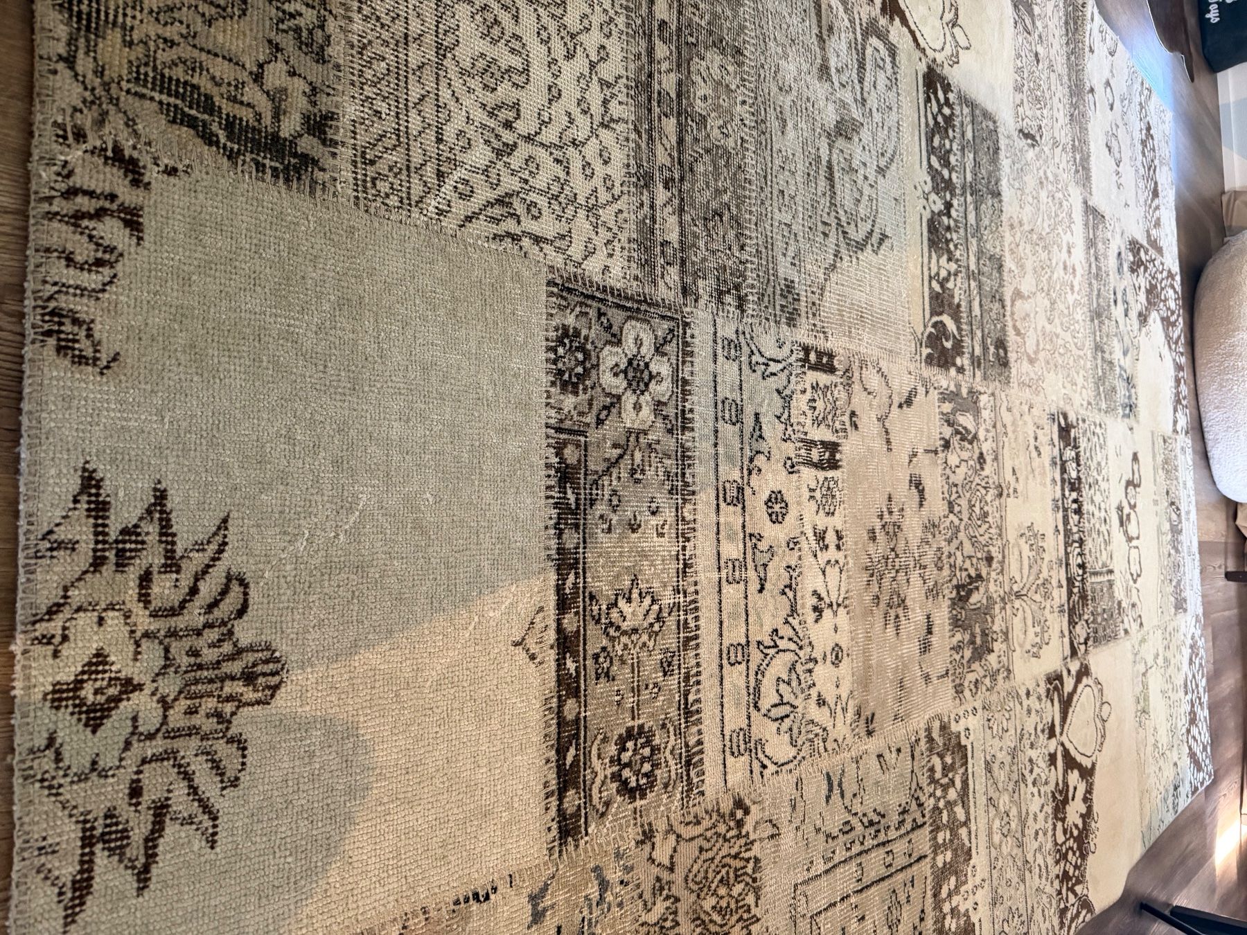 Tapis: Patchwork Teppich, hellbraun/beige, Retro-Stil, Sommer-De... – D'occasion à Rothenburg par pat_q6rf 2