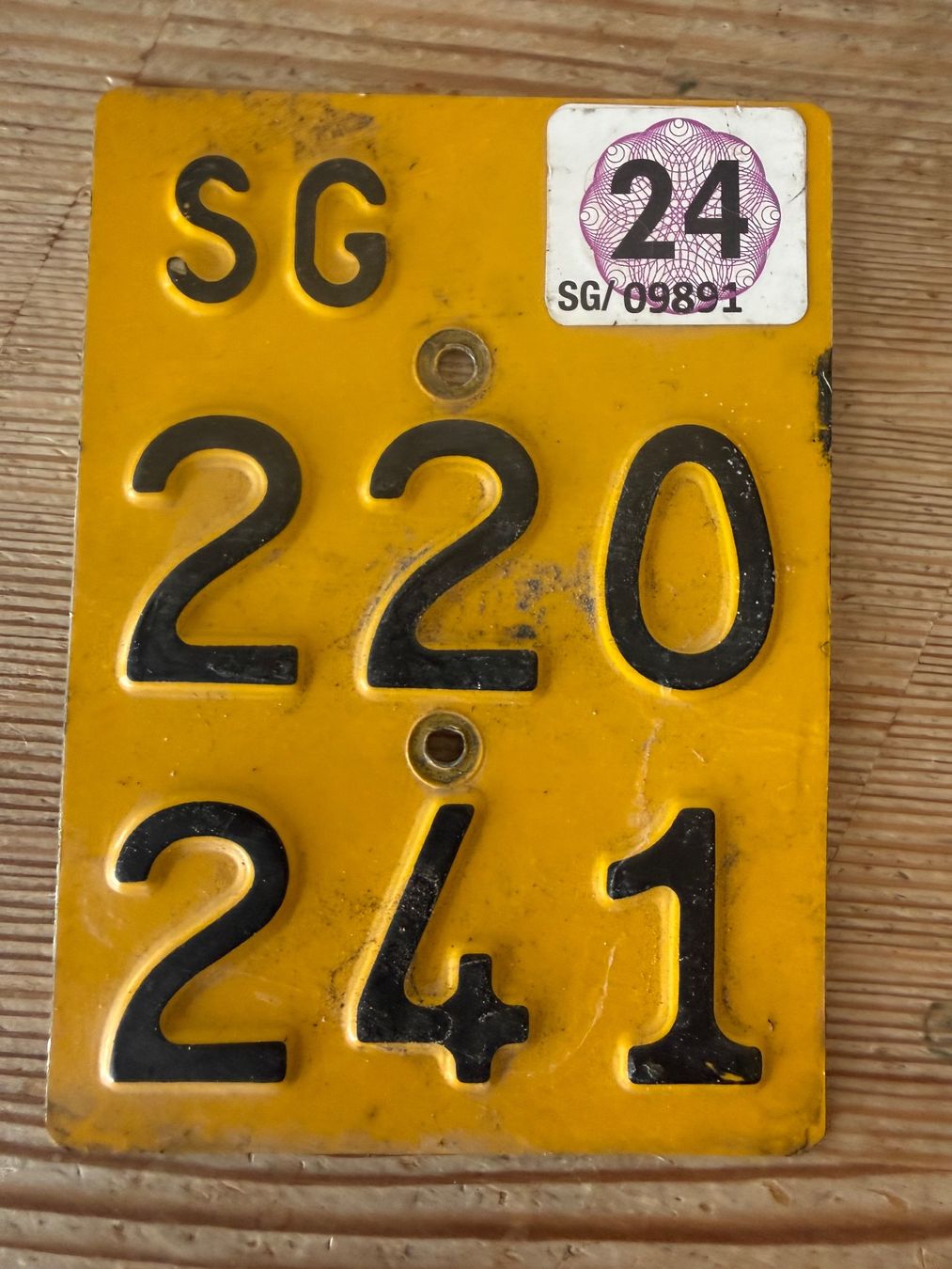Puch Insegne: SG 220 241 Mofa Nummernschild – Usato da Fahrni b. Thun venduto da berger_tuning34