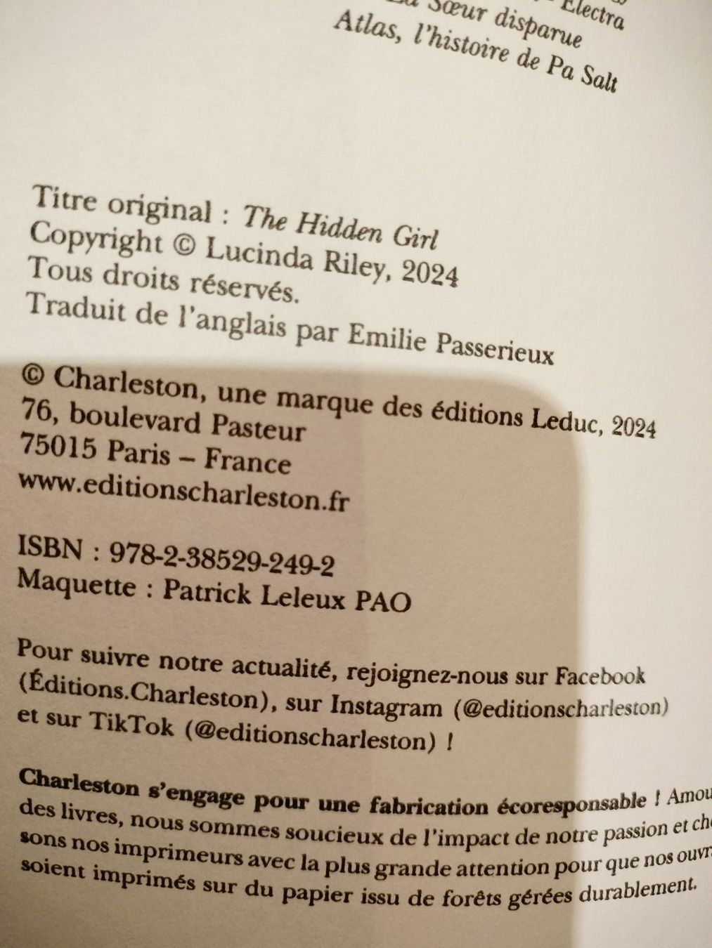 Libri: La Promesse cachée Lucinda Riley, – Usato da Cortaillod venduto da rozinna 2