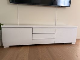 TV-Lowboard weiss mit Schubladen neuwertiger Zustand