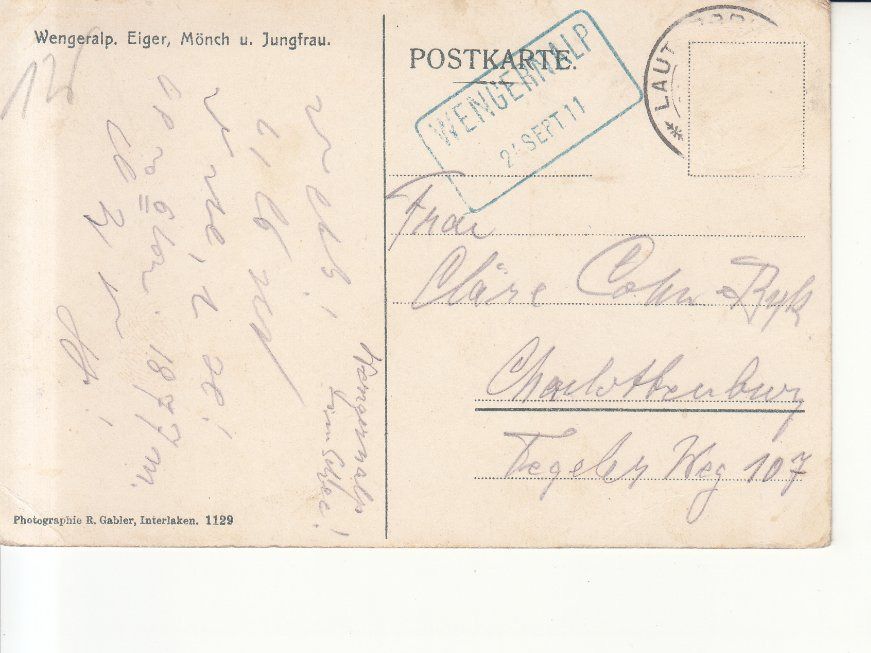 Cartoline postali: Wengeralp 1911, Bahnstempel – Usato da Bürglen TG venduto da StampGraf 1