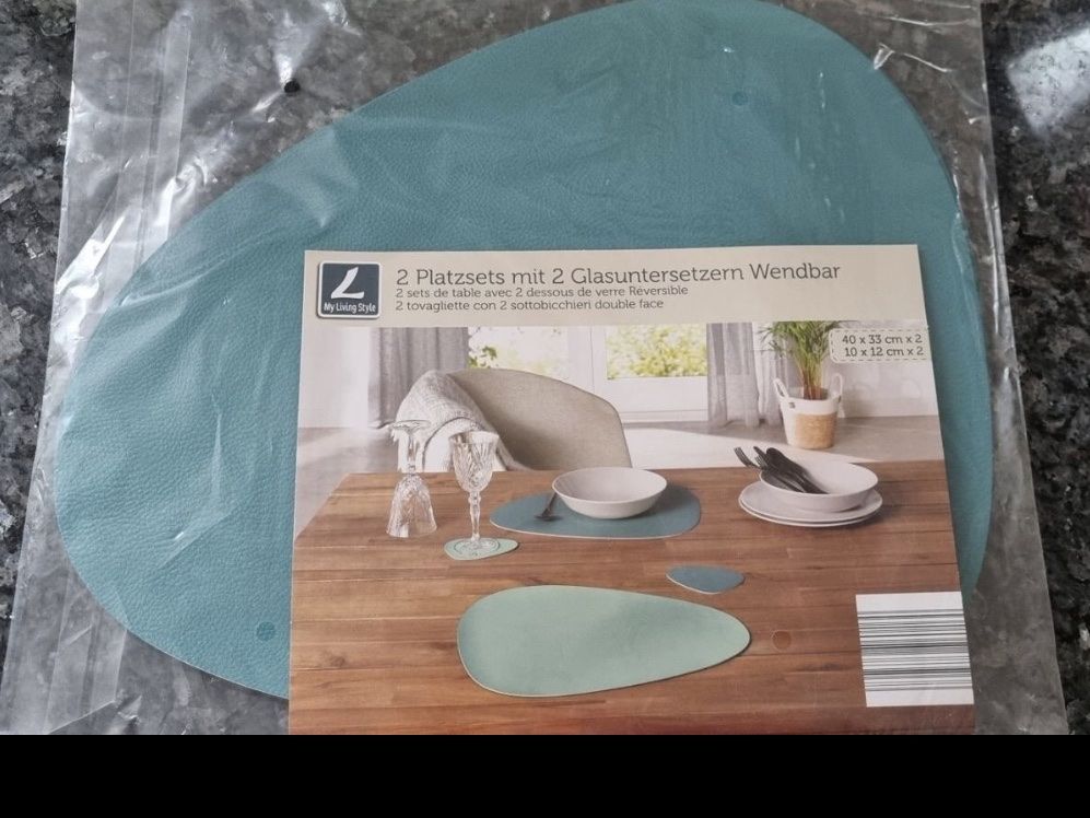 Tischset: 2 Platzsets/Glasuntersetzer Lederoptik – Neu und originalverpackt aus Endingen von Warlock
