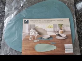 2 Platzsets/Glasuntersetzer Lederoptik