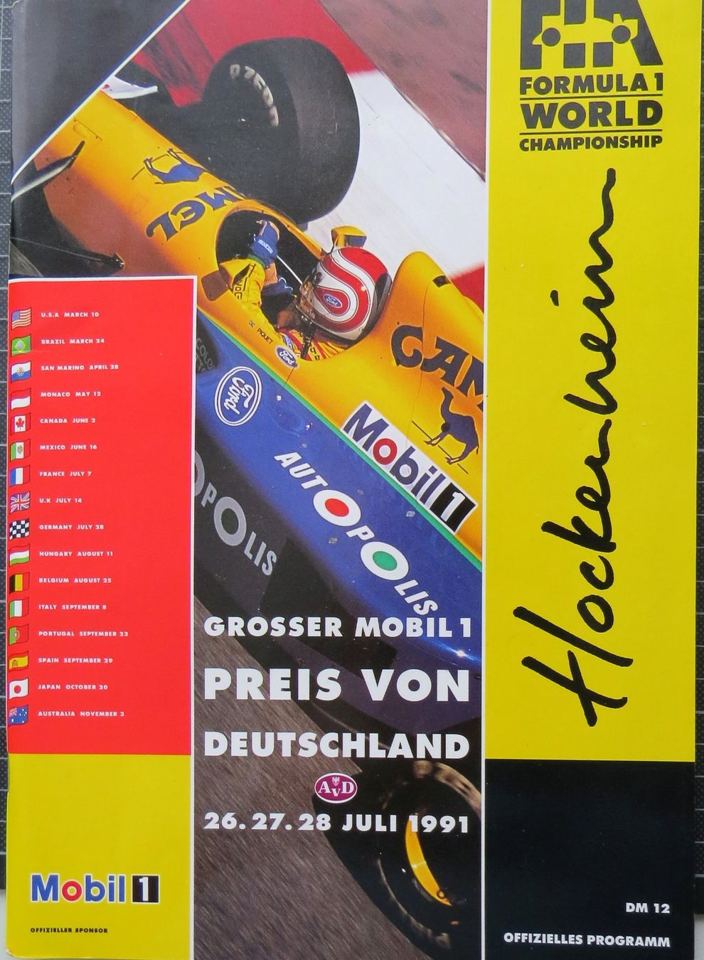 Documenti: Programm Formel 1 in Hockenheim von 1991 – Usato da Ettingen venduto da campione_1