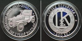 TSCHECHISCHE REPUBLIK 200 Korun 2005 Erstes Auto L&K Silber