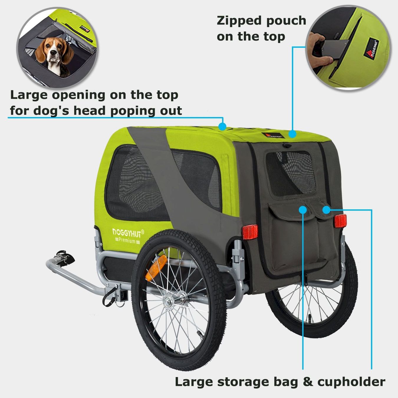 Veloanhänger: DOGGYHUT MEDIUM Hundefahrradanhänger – Neu und originalverpackt aus Bottighofen von zaap 2