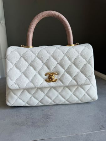 Sac Chanel coco handle caviar fullset poignée lézard