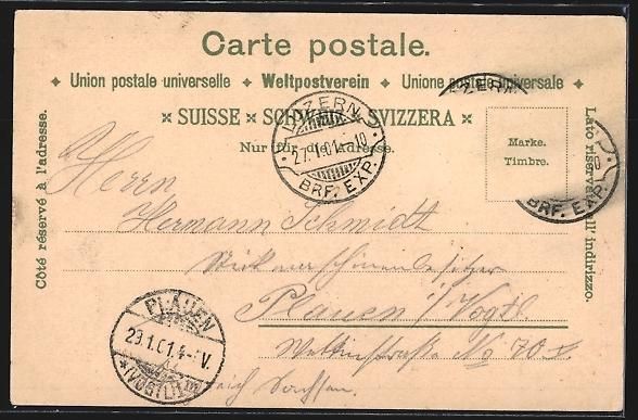 Cartes postales: Litho Luzern, Hotel Central, Kappelbrüc – D'occasion à Berlin par bartko-reher 1