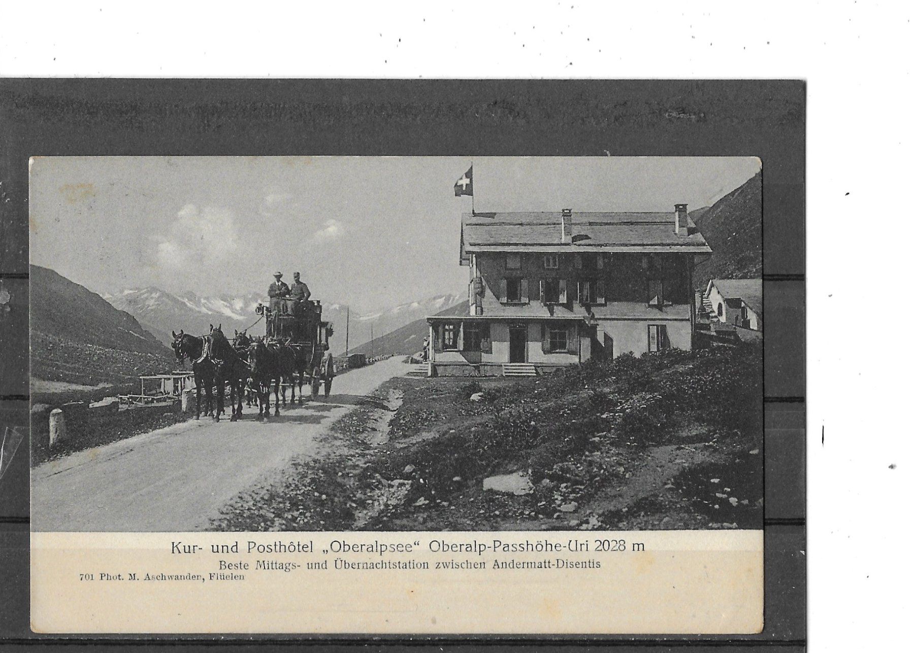 Cartes postales: UR Oberalp-Passhöhe 1918 mit Postkutsche – D'occasion à Schocherswil par Wilare