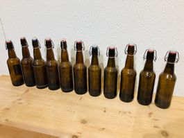 11 Stk. braune Bügelflaschen / leere Bier Flaschen mit Bügel