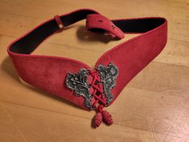 Gürtel für Taille Leder rot
