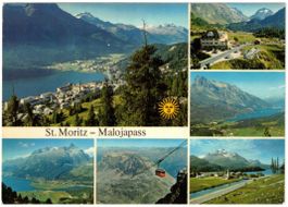 St. Moritz - 6 Bild AK Malojapass