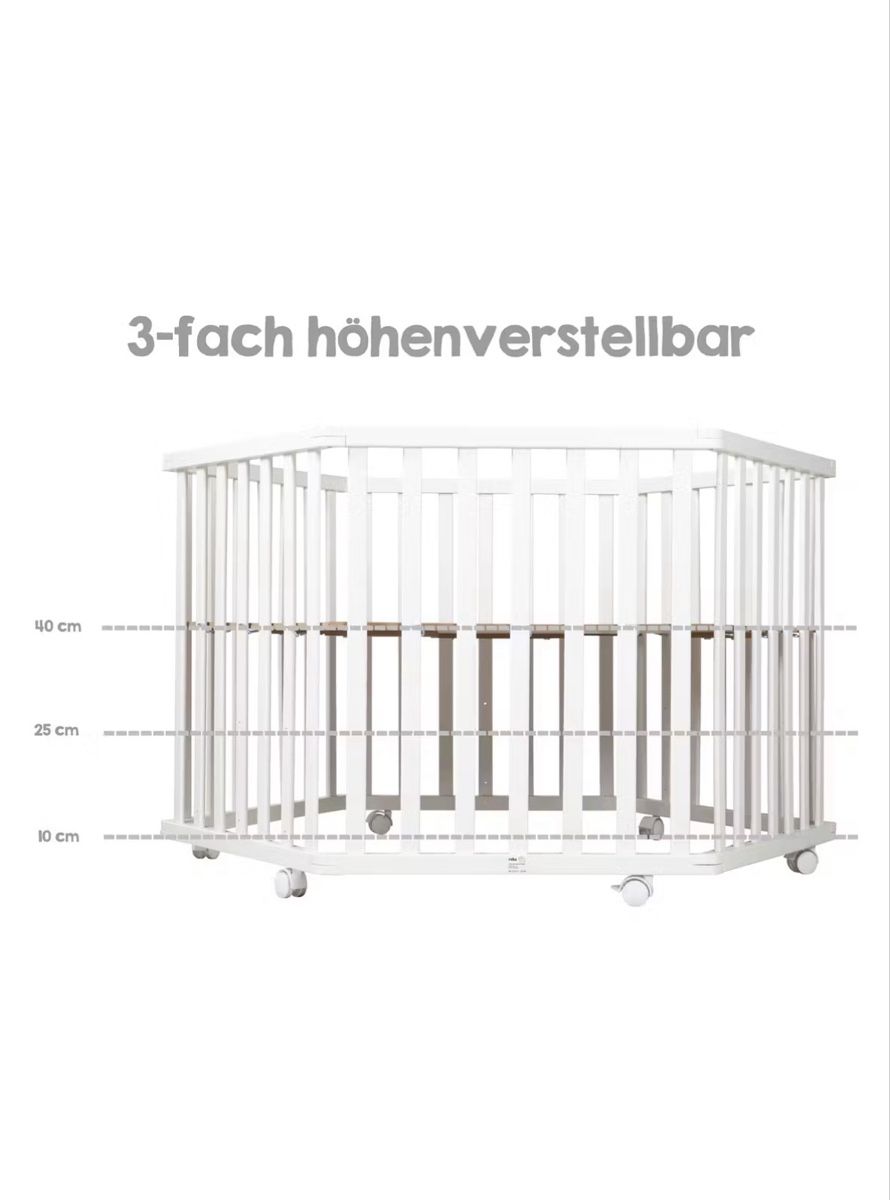 Box & Barriere di sicurezza: Achteckiger Laufstall mit passender Matratze  – Usato da Aesch (Neftenbach) venduto da franziskaroehr 3