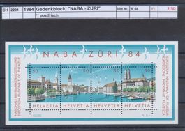 1984 "NABA ZÜRI - Gedenkblock", ** postfrisch