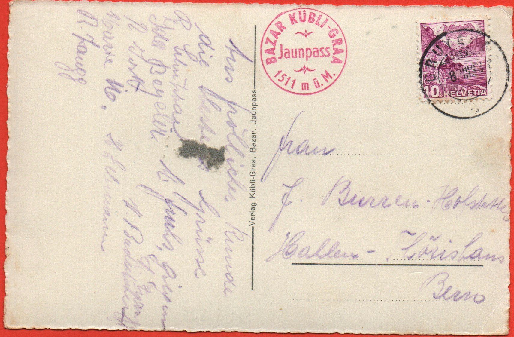Cartoline postali: JAUNPASS das Simmenthal – Usato da Jona venduto da philajona 1