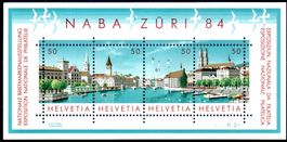 NABA ZÜRI 84 KLEINBOGEN MIT 4 MARKEN **POSTFRISCH** - DD396