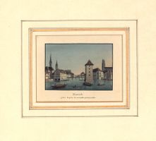 Zürich altkolorierte Aquatinta