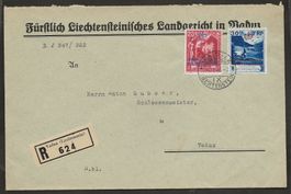 R Brief Liechtenstein 1932 Vaduz nach Vaduz Dienstmarken