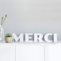 Dekobuchstaben 3D Merci 77x15cm (neu, UVP 38.90 Fr.)