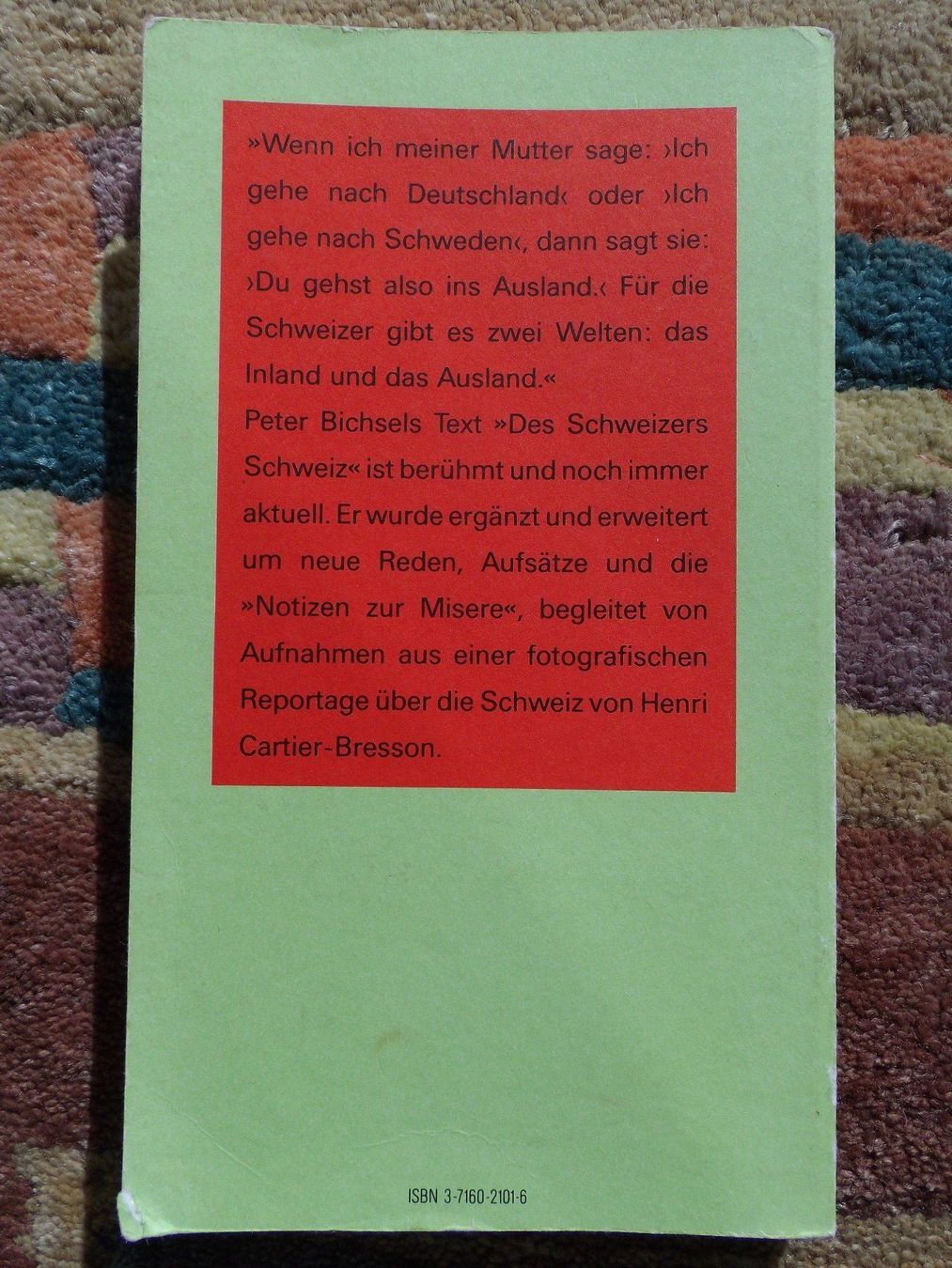 Libri: Peter Bichsel: Des Schweizers Schweiz - Aufsätze – Usato da Uster venduto da urs_75by 1