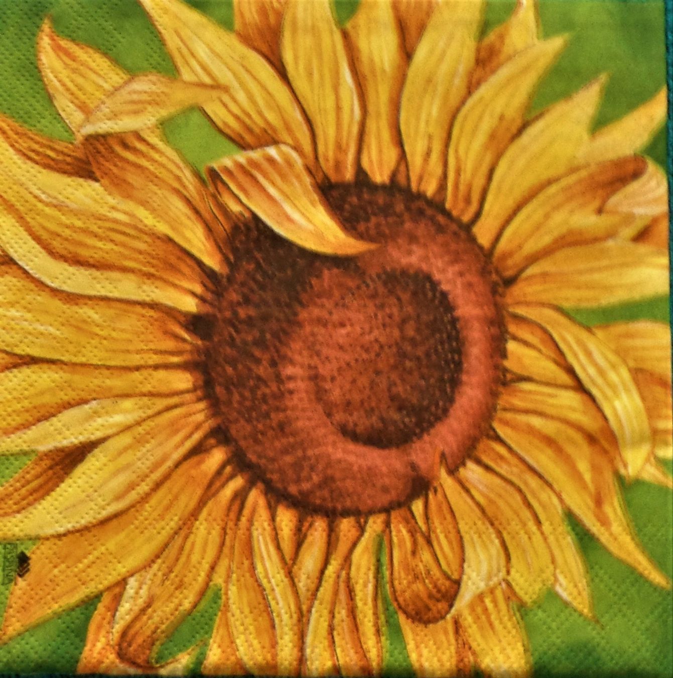 Servietten: 2 Servietten Sonnenblume blau – Neu (gemäss Beschreibung) aus Basel von Happybaer