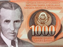 Belgrad 1990 - Jugoslawien - 1000 Dinara UNC - Nikola TESLA