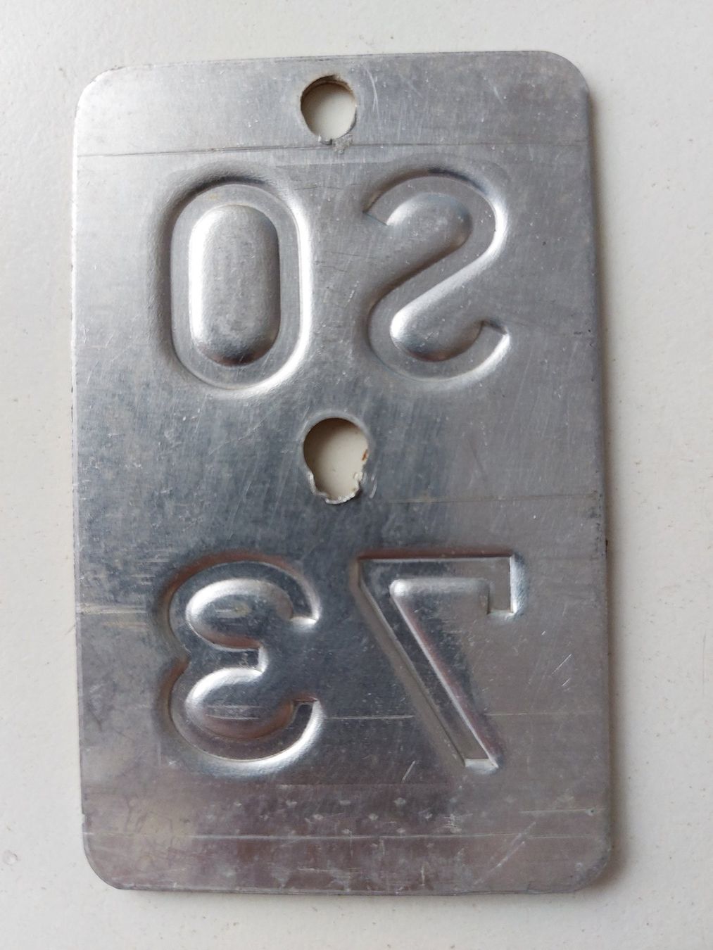 Sachs Insegne: Velonummer SO 73 Mofanummer gelb Plaque Mofa – Usato da Schenkon venduto da Uhu007 1