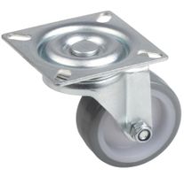 Lenkrolle Ø 50 mm - 60 x 60 mm Platte - Polyurethan-Rad