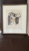 Fritz Hug Lithografie Kamel gerahmt